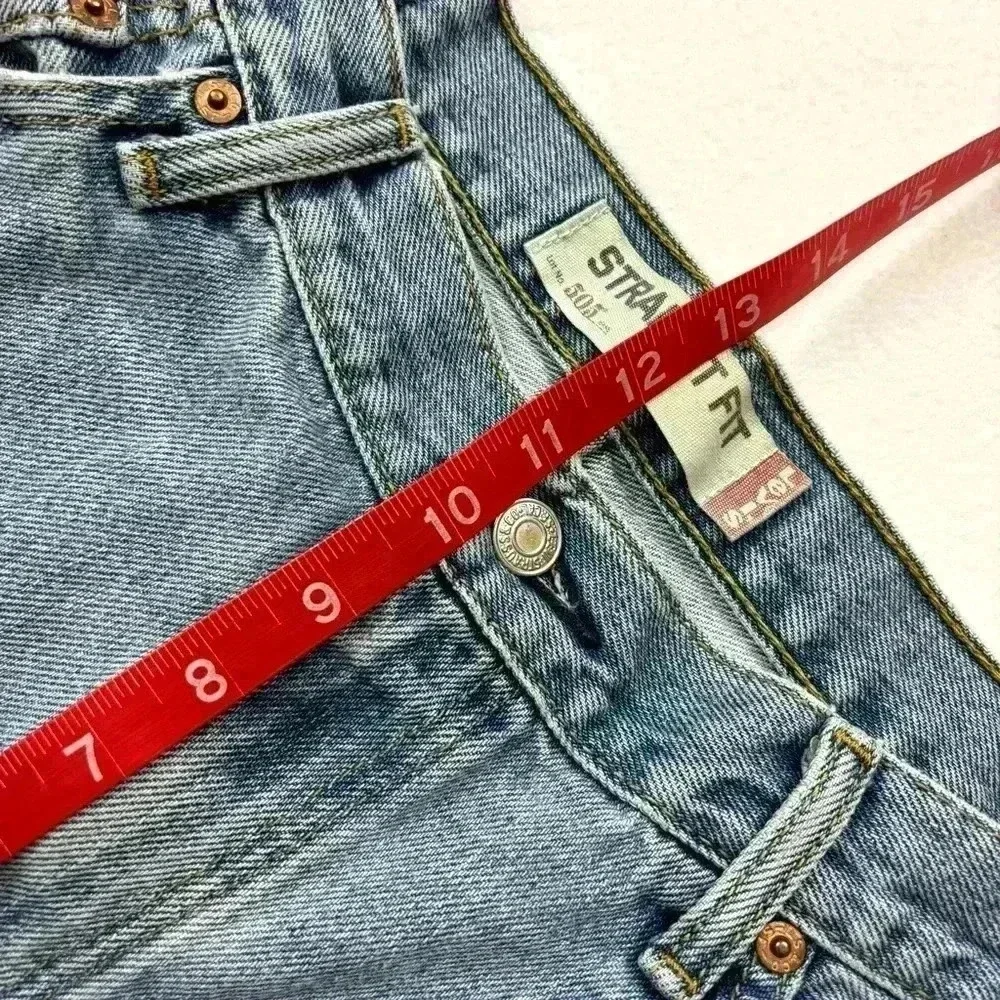 Vintage‎ Levi’s 505 Retro Med Wash Faded Slim Straight Mens Jeans Size 34/32